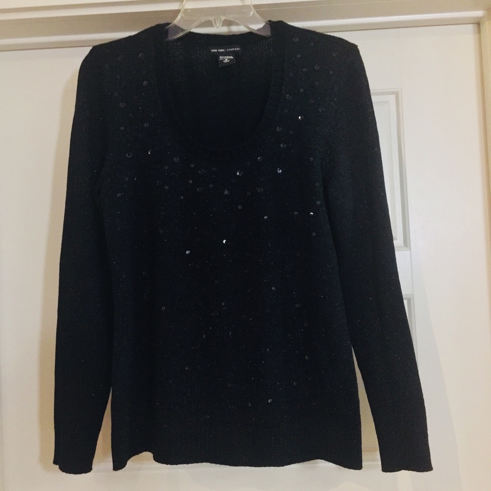 Glittery Black Sweater, Size Medium